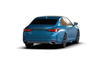 Üç boyutlu illüstrasyon. Modern araba beyaz arkaplanda izole edildi. 