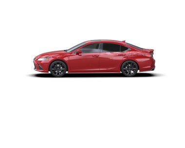 Üç boyutlu illüstrasyon. Modern araba beyaz arkaplanda izole edildi. 