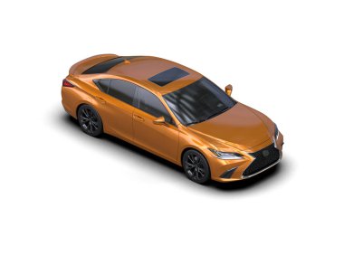 Üç boyutlu illüstrasyon. Modern araba beyaz arkaplanda izole edildi. 