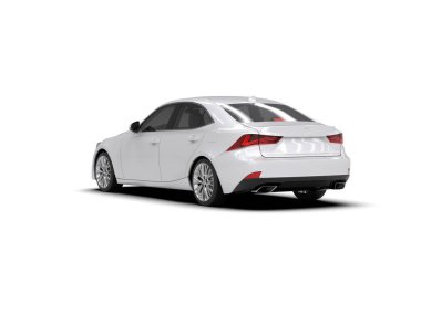 Üç boyutlu illüstrasyon. Modern araba beyaz arkaplanda izole edildi. 