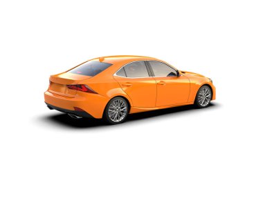 Üç boyutlu illüstrasyon. Modern araba beyaz arkaplanda izole edildi. 