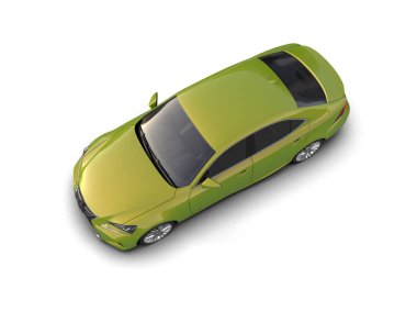 Üç boyutlu illüstrasyon. Modern araba beyaz arkaplanda izole edildi. 