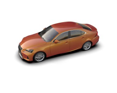 Üç boyutlu illüstrasyon. Modern araba beyaz arkaplanda izole edildi. 