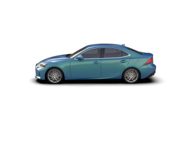 Üç boyutlu illüstrasyon. Modern araba beyaz arkaplanda izole edildi. 