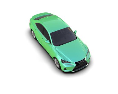 Üç boyutlu illüstrasyon. Modern araba beyaz arkaplanda izole edildi. 