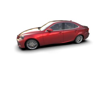 Üç boyutlu illüstrasyon. Modern araba beyaz arkaplanda izole edildi. 