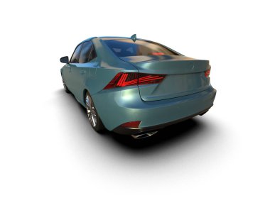 Üç boyutlu illüstrasyon. Modern araba beyaz arkaplanda izole edildi. 