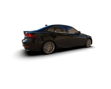 Üç boyutlu illüstrasyon. Modern araba beyaz arkaplanda izole edildi. 