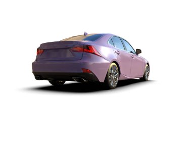 Üç boyutlu illüstrasyon. Modern araba beyaz arkaplanda izole edildi. 