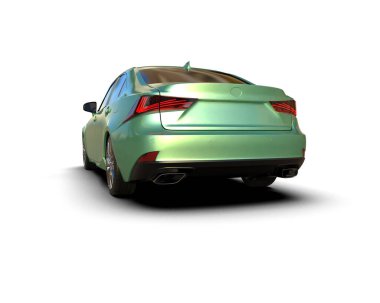 Üç boyutlu illüstrasyon. Modern araba beyaz arkaplanda izole edildi. 