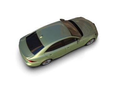 Üç boyutlu illüstrasyon. Modern araba beyaz arkaplanda izole edildi. 