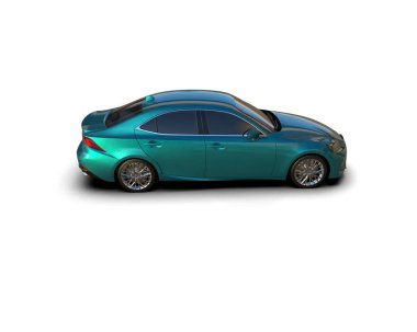 Üç boyutlu illüstrasyon. Modern araba beyaz arkaplanda izole edildi. 