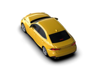 Üç boyutlu illüstrasyon. Modern araba beyaz arkaplanda izole edildi. 