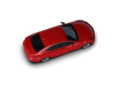 Üç boyutlu illüstrasyon. Modern araba beyaz arkaplanda izole edildi. 