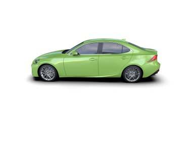 modern araba beyaz arkaplanda izole edildi