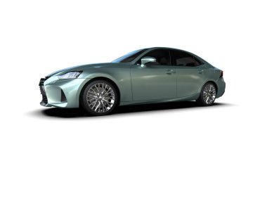 modern araba beyaz arkaplanda izole edildi