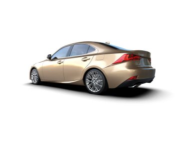 modern araba beyaz arkaplanda izole edildi