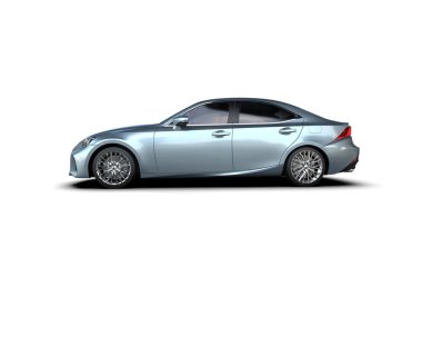 modern araba beyaz arkaplanda izole edildi