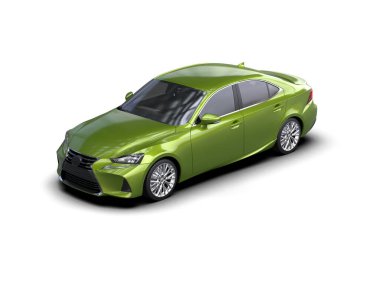 modern araba beyaz arkaplanda izole edildi