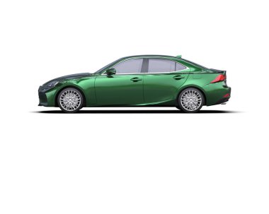 modern araba beyaz arkaplanda izole edildi