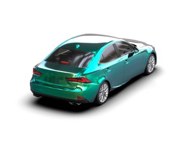 modern araba beyaz arkaplanda izole edildi