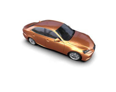 Modern araba beyaz arka planda izole edilmiş. 3d resimleme