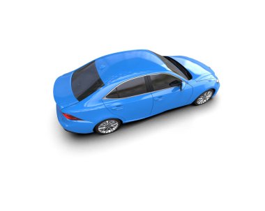 Modern araba beyaz arka planda izole edilmiş. 3d resimleme