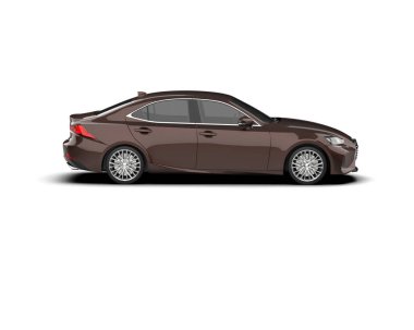 Modern araba beyaz arka planda izole edilmiş. 3d resimleme