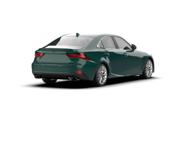 Modern araba beyaz arka planda izole edilmiş. 3d resimleme