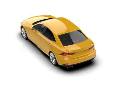 Modern araba beyaz arka planda izole edilmiş. 3d resimleme