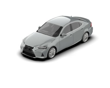 Modern araba beyaz arka planda izole edilmiş. 3d resimleme