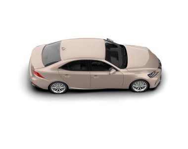 Modern araba beyaz arka planda izole edilmiş. 3d resimleme