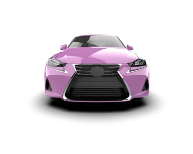 Modern araba beyaz arka planda izole edilmiş. 3d resimleme