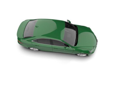 Modern araba beyaz arka planda izole edilmiş. 3d resimleme