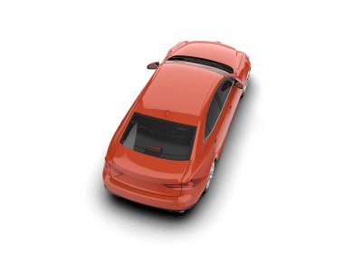 Modern araba beyaz arka planda izole edilmiş. 3d resimleme