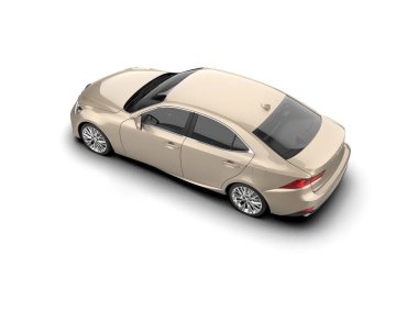 Modern araba beyaz arka planda izole edilmiş. 3d resimleme