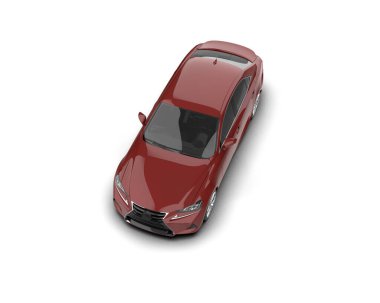 Modern araba beyaz arka planda izole edilmiş. 3d resimleme