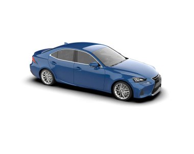 Modern araba beyaz arka planda izole edilmiş. 3d resimleme