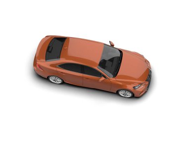 Modern araba beyaz arka planda izole edilmiş. 3d resimleme
