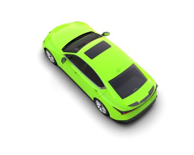 Modern araba beyaz arka planda izole edilmiş. 3d resimleme