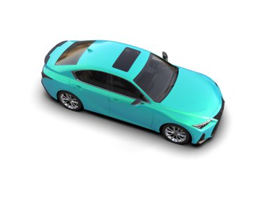 Modern araba beyaz arka planda izole edilmiş. 3d resimleme