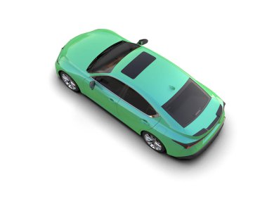 Modern araba beyaz arka planda izole edilmiş. 3d resimleme