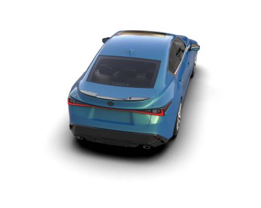Modern araba beyaz arka planda izole edilmiş. 3d resimleme