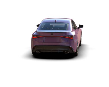 Modern araba beyaz arka planda izole edilmiş. 3d resimleme