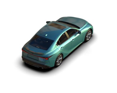 Modern araba beyaz arka planda izole edilmiş. 3d resimleme