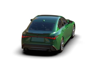Modern araba beyaz arka planda izole edilmiş. 3d resimleme