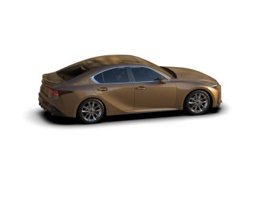 Modern araba beyaz arka planda izole edilmiş. 3d resimleme