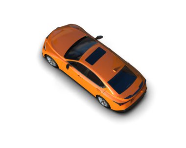 Modern araba beyaz arka planda izole edilmiş. 3d resimleme