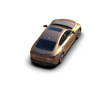 Modern araba beyaz arka planda izole edilmiş. 3d resimleme