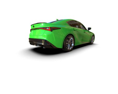 Modern araba beyaz arka planda izole edilmiş. 3d resimleme